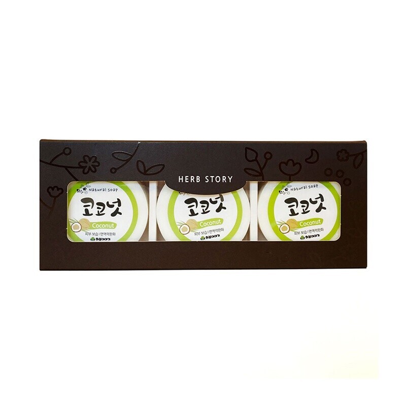 강원더몰,수제 코코넛 비누 기프트 세트 3개입
